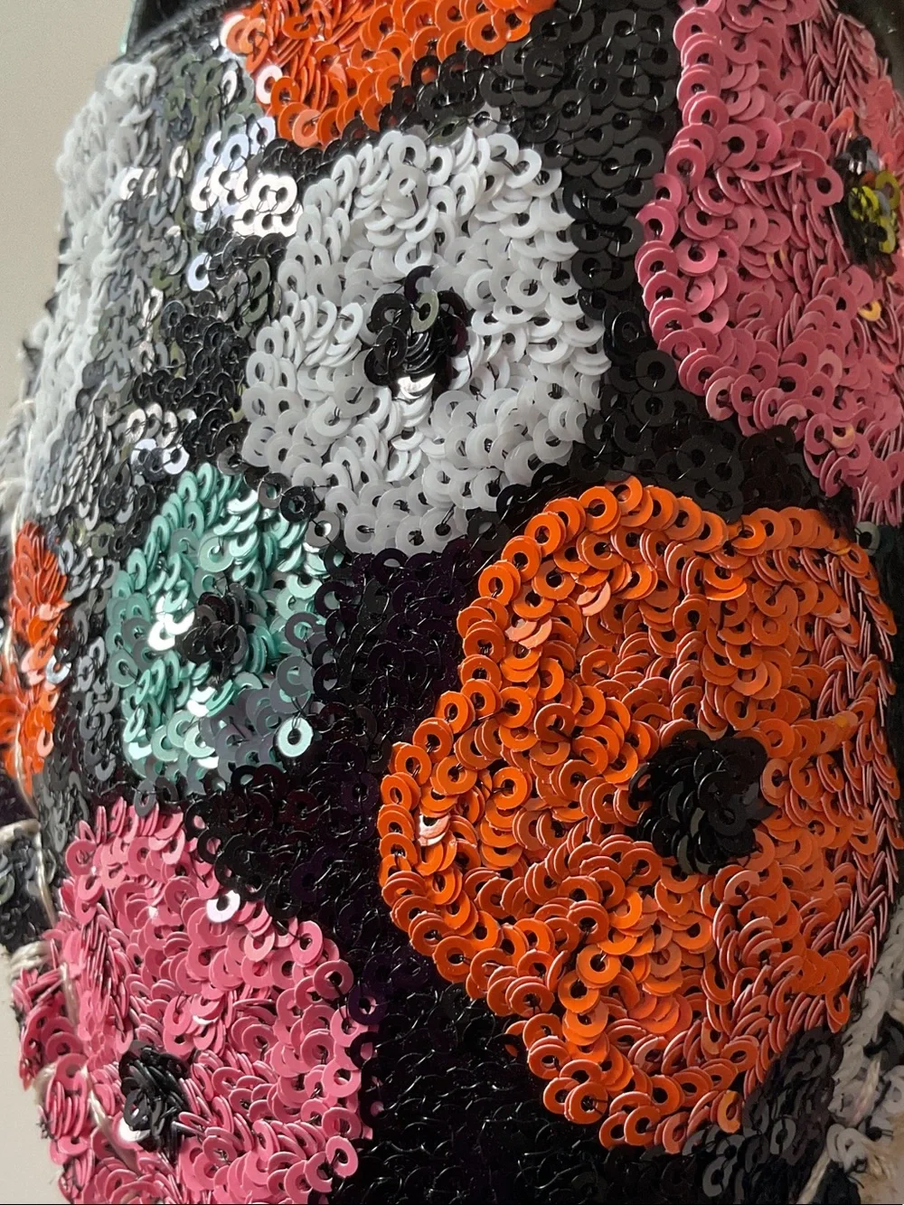 BAMBOO Black Espadrilles with Multicolor Sequin Flowers